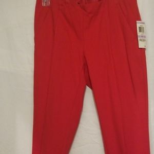 NWT I.N.C. RED WOMENS SIDE ZIP FITTED TROUSERS